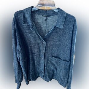Eileen Fisher Women’s Blue Textured Jacket